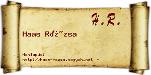 Haas Rózsa névjegykártya