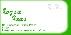 rozsa haas business card